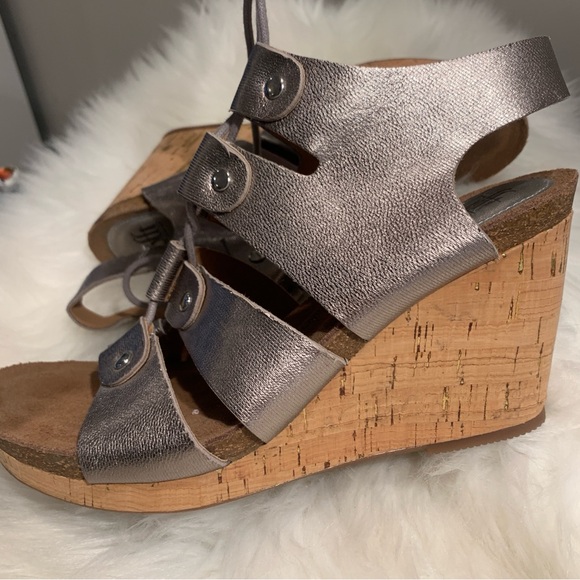Sofft Carita Gladiator Wedge Silver Lace up Sandal Size 9.5 - Picture 7 of 13